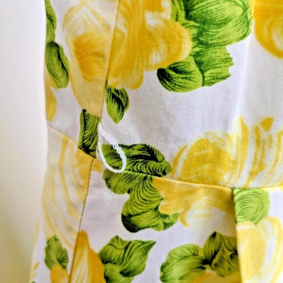 B. Smart Fit & Flare Dress Yellow Rose Sz 11/12 Sleeveless Scoop Neck Scalloped - Picture 6 of 12